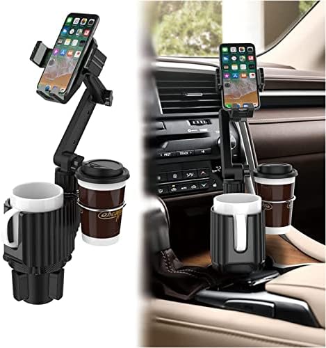 מחזיק כוס רכב פלטמין הרכבה על טלפון: טלפון סלולרי אוניברסלי אוטומטי עם מחזיק כוסות משקה לרכב שטח | רכב | תואם ל- iPhone & Samsung ו- Smartphone-chlack אחר של אנדרואיד